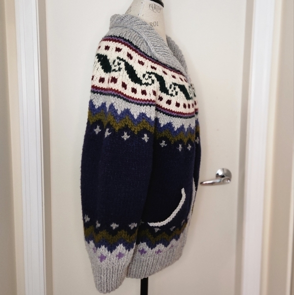 Vintage zipup alpaca sweater jacket - Picture 4 of 10